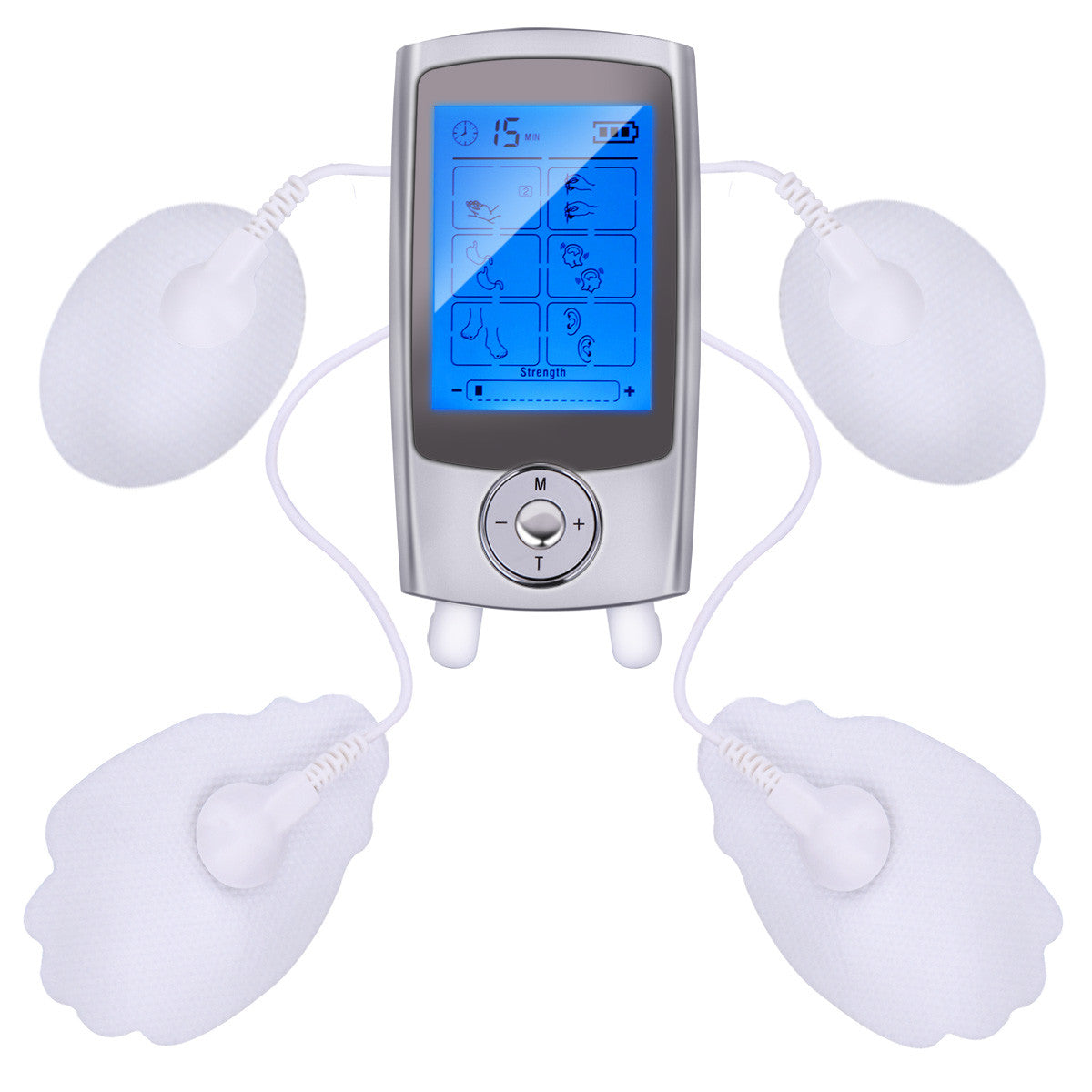 TENS Massager Pulse Impulse Massager FDA Approved Double Output 16 Modes Rechargeable with 8 Pads for Relief Muscle Pain Relax Shoulder Back Knee Foot Ear