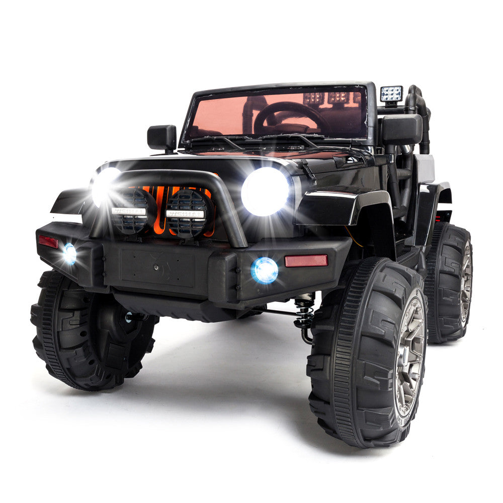 12V Kids Ride On Car SUV MP3 RC Remote Control LED Lights Black