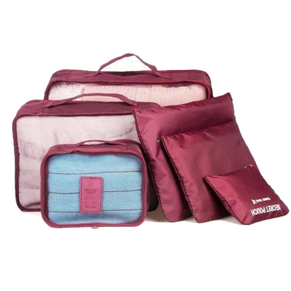 6 PC Portable Travel Luggage Packing Cubes