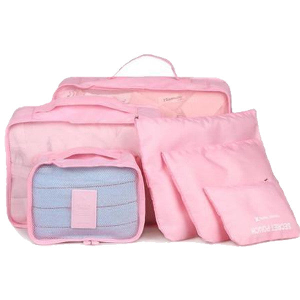 6 PC Portable Travel Luggage Packing Cubes