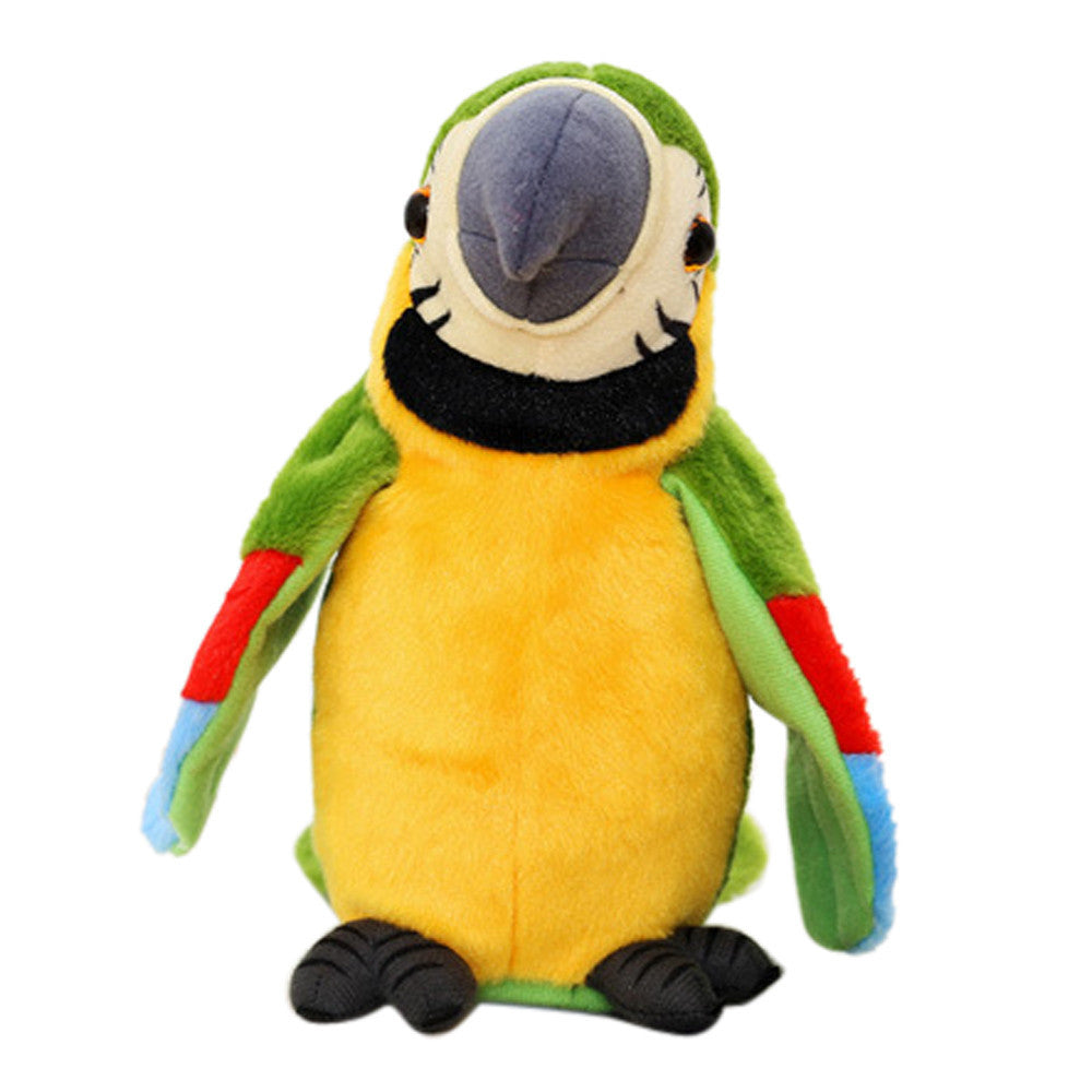 Adorable Speak Talking Record Repeats Waving Wings Cute Parrot Stuffed Plush Toy