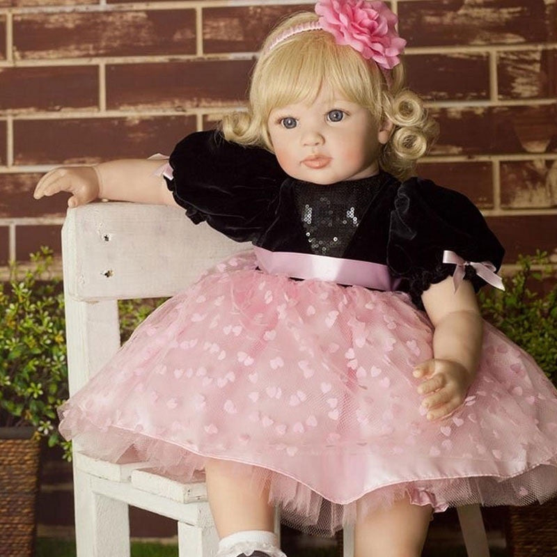 22 Handmade Vinyl Silicone Reborn Baby Dolls Lifelike Toddler Girl Doll Halloween Christmas Gift