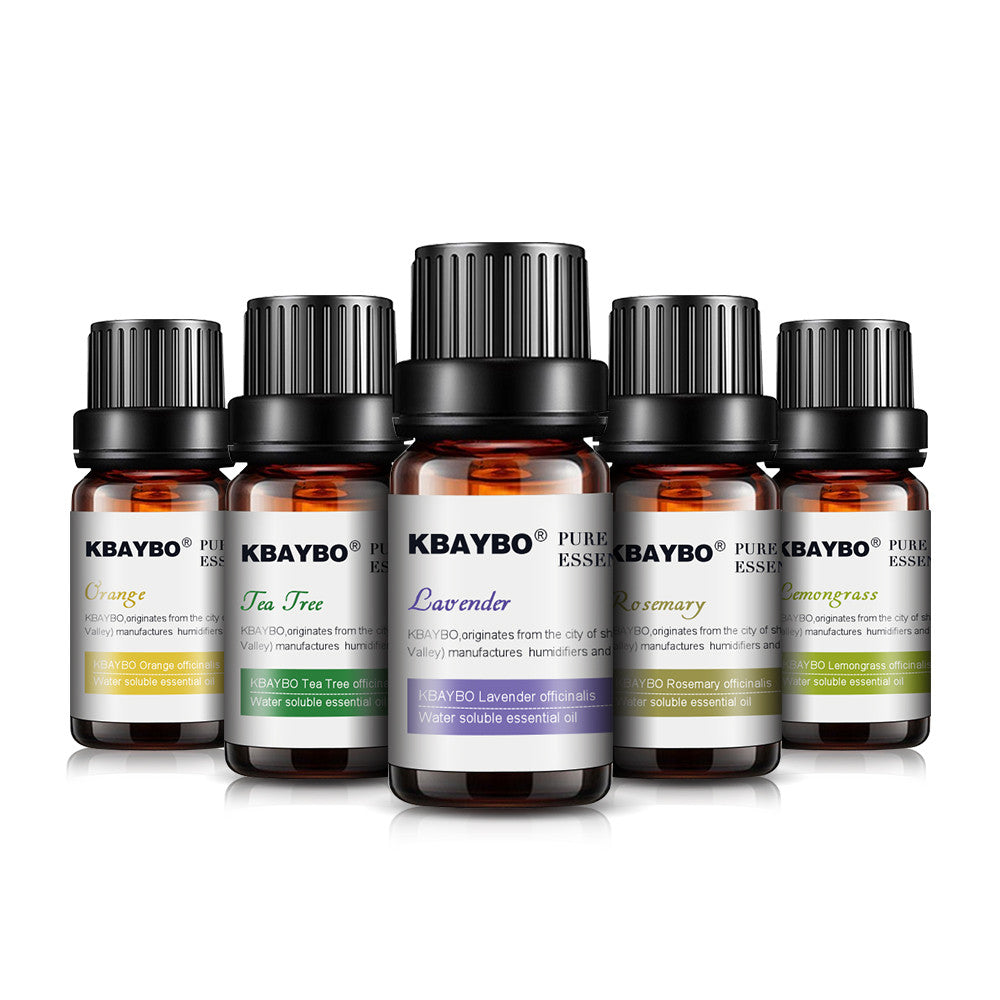 Essential Oil（10 ml） for Diffuser, Aromatherapy Oil Humidifier 6 Kinds Fragrance of Lavender, Tea Tree, Rosemary, Lemongrass, Orange