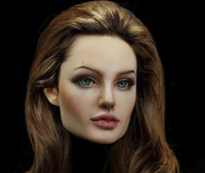 1/3 bjd doll head Angelina Jolie custom-made top quality realistic spinoff Brinquedos Hobbie celebrity
