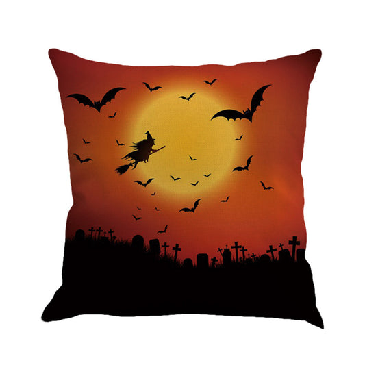 Happy Halloween Pillow Cases Linen Sofa Cushion Cover Home Decor