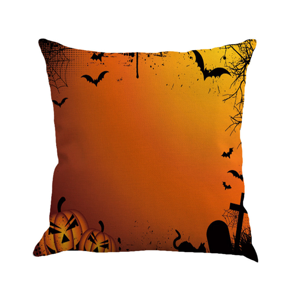 Happy Halloween Pillow Cases Linen Sofa Cushion Cover Home Decor