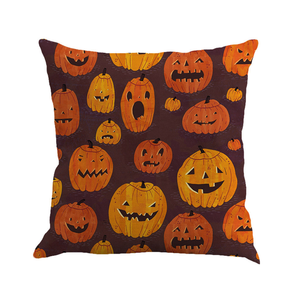 Happy Halloween Pillow Cases Linen Sofa Cushion Cover Home Decor