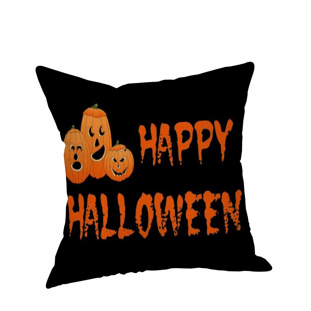 Happy Halloween Pillow Cases  Linen Sofa Cushion Cover Home Decor