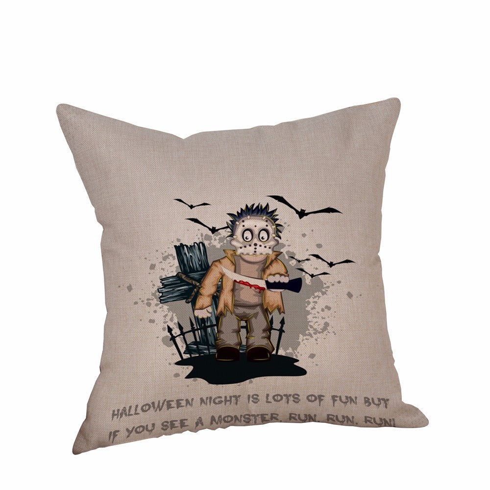Happy Halloween Pillow Cases  Linen Sofa Cushion Cover Home Decor