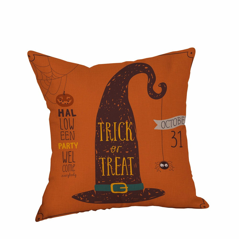 Happy Halloween Pillow Cases  Linen Sofa Cushion Cover Home Decor