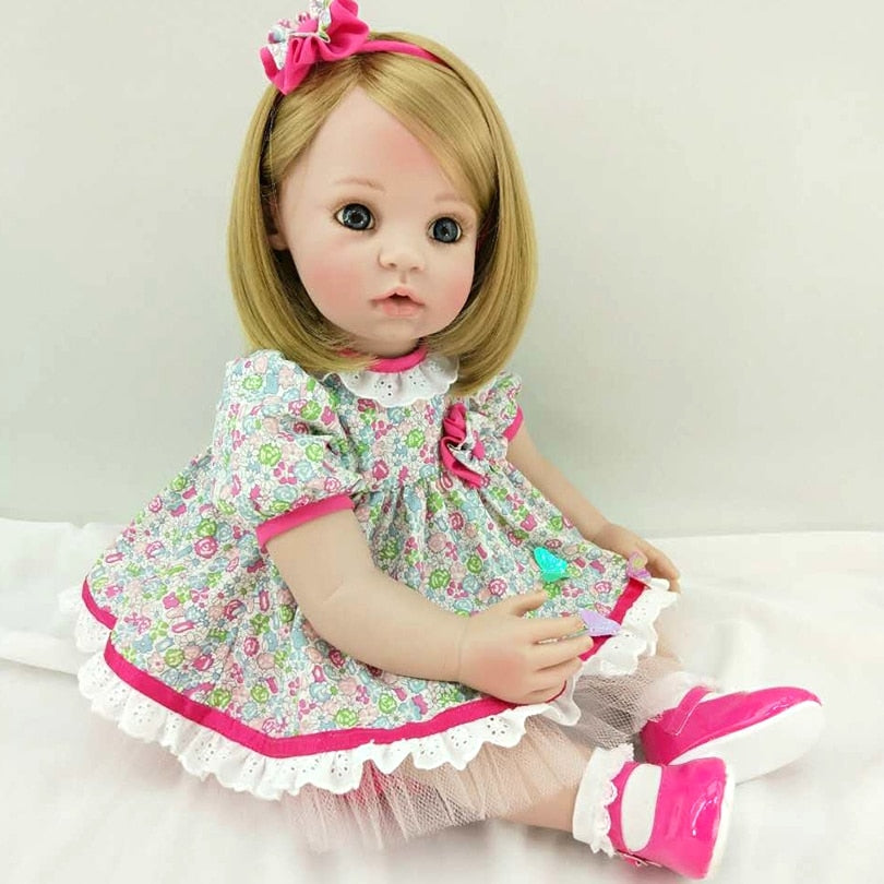 Reborn Baby Doll 60 Cm Soft Touch Lifelike Fashion Children Birthday Gift With Straight Hair Full Body Bedtime Newborn Dolls