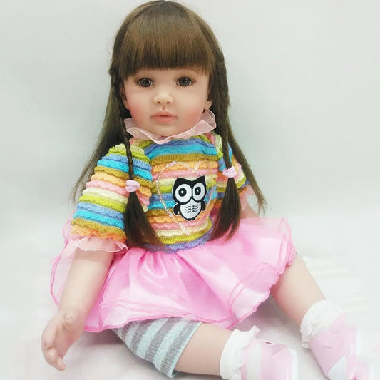 Silicone Simulation Dolls For Children Alive Lifelike Real Touch High-End Birthday Gifts Fashion Colorful Long Hair Reborn Doll