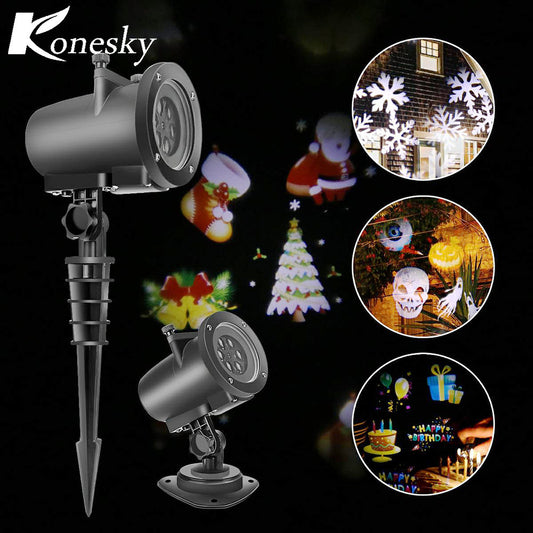 Halloween Christmas light projector led 12 standard replaceable lens wall light of the night lamp of projection of the landscape