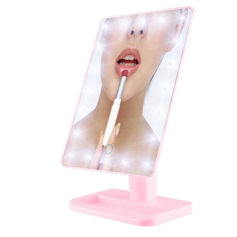 20 LED Lights Makeup Mirror Touch Screen Lighted Tabletop Cosmetic Mirror