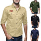 Mens Autumn Casual Military Cargo Slim Button Long Sleeve Dress Shirt Top Blouse