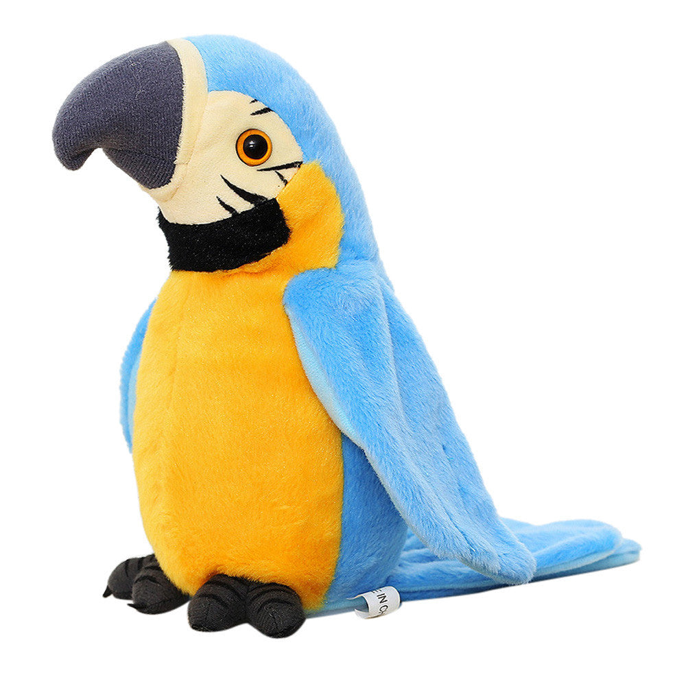 Adorable Speak Talking Record Repeats Waving Wings Cute Parrot Stuffed Plush Toy