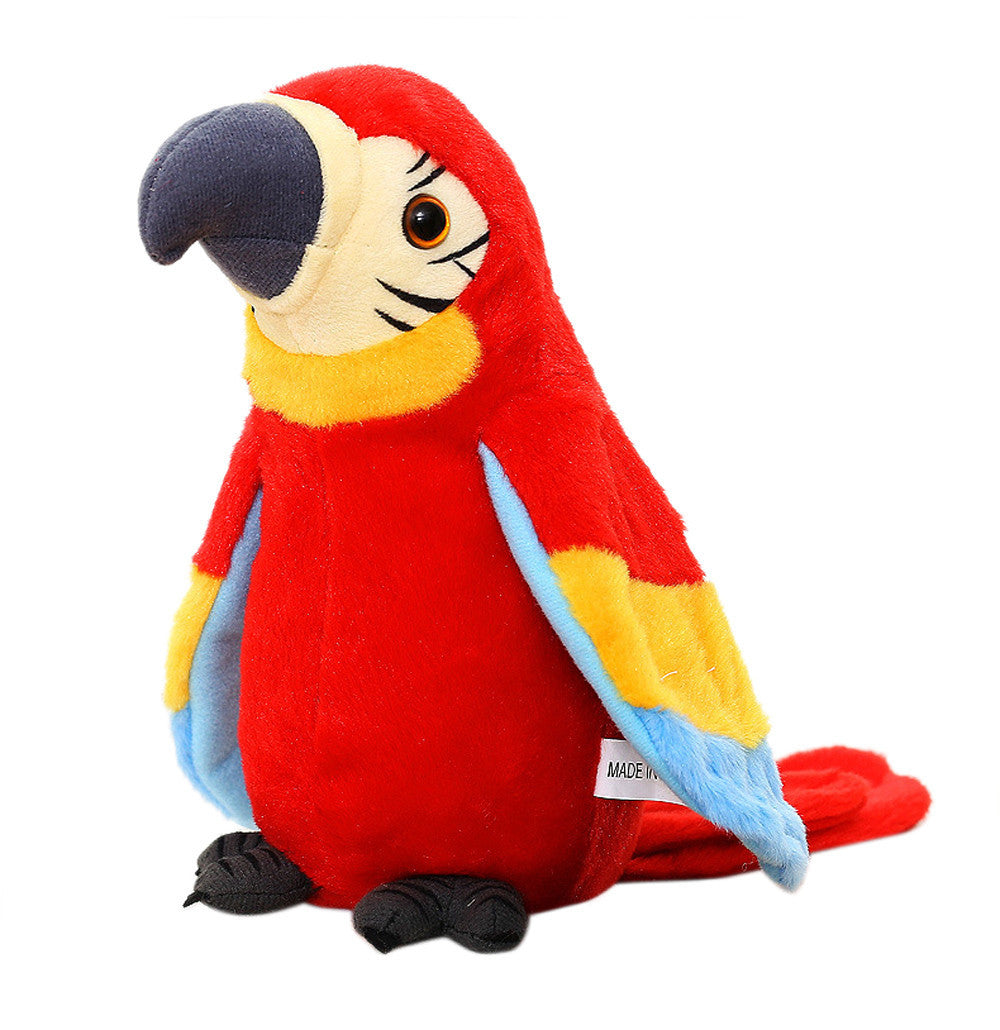Adorable Speak Talking Record Repeats Waving Wings Cute Parrot Stuffed Plush Toy