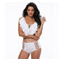 European Style White Plus Size Bikini