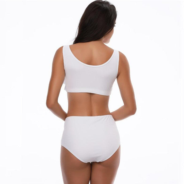 European Style White Plus Size Bikini