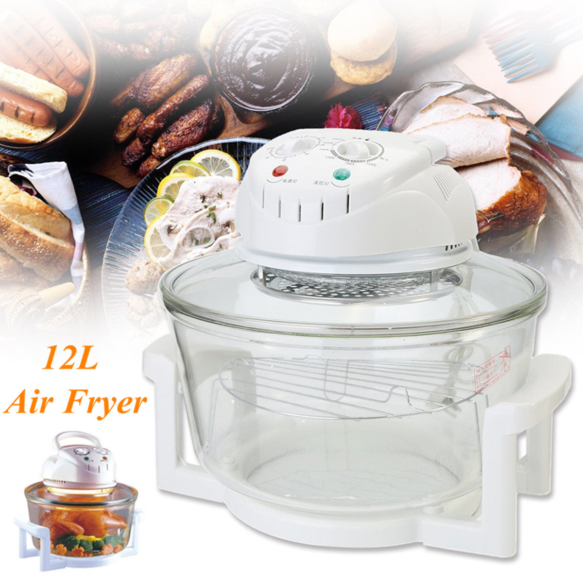 12L 220V 1300W Oilless Electric Air Fryer Low Fat Multifunctional Kitchen Tool