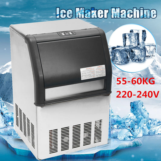 55-60KG Commercial Ice Cube Maker Machine Bar Fridge Stainless steel 220V-240V