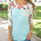 Women Casual Print Floral Long Sleeve Top T-Shirt Blouse   