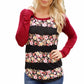 Women Autumn Casual Print Floral Long Sleeve Top T-Shirt Blouse