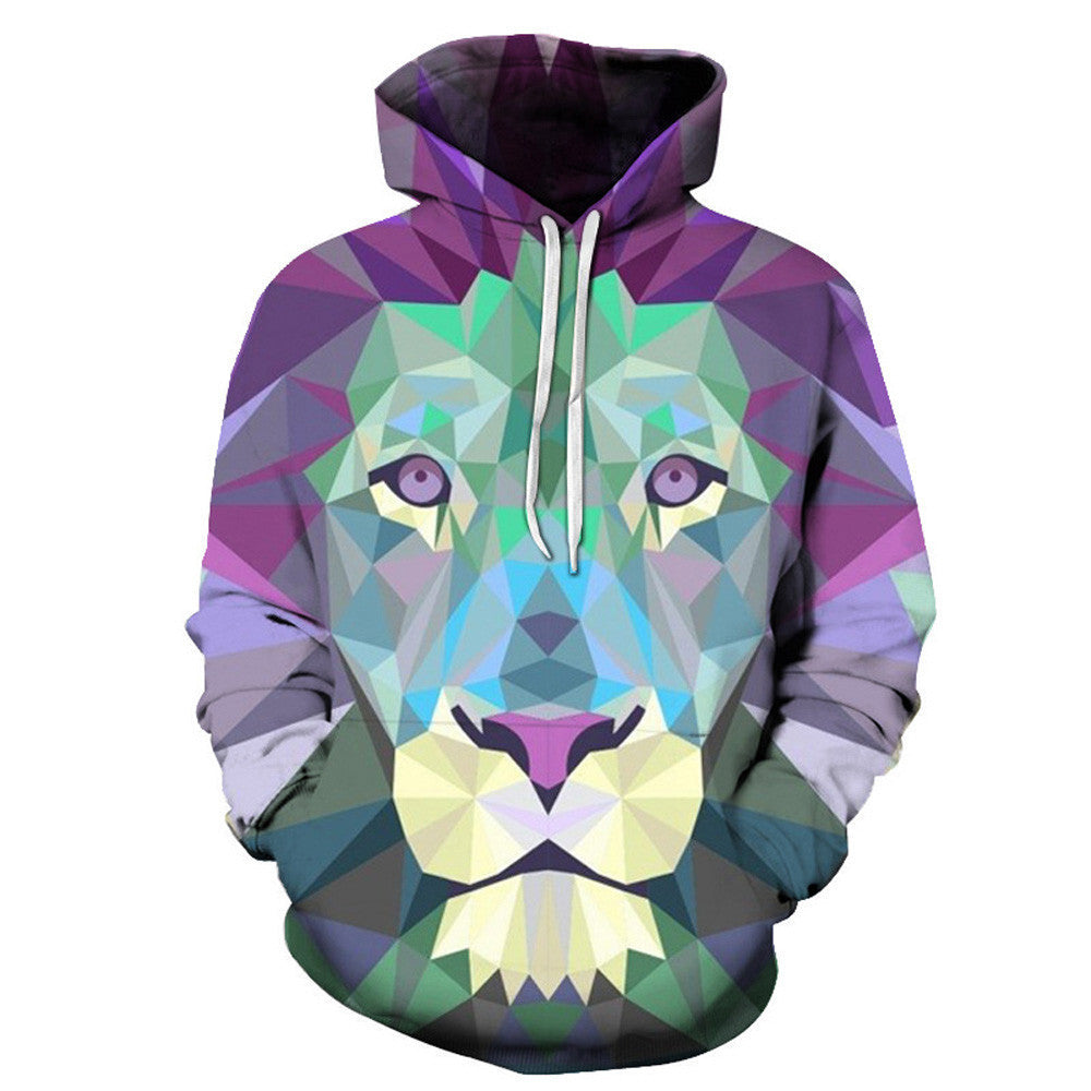 Mens 3D Pattern Autumn Winter Long Sleeve Hoodie Hooded Sweatshirt Tops Blouse