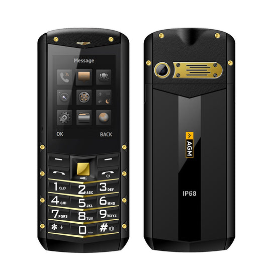 AGM M2 IP68 2G GSM Feature Unlocked Phone Waterproof Shockproof Dustproof Rugged Phone 2.4 -Inch 240*320 Pixels Display SC6531DA 32MB+32MB 0.3MP Rear Camera 1970mAh Battery
