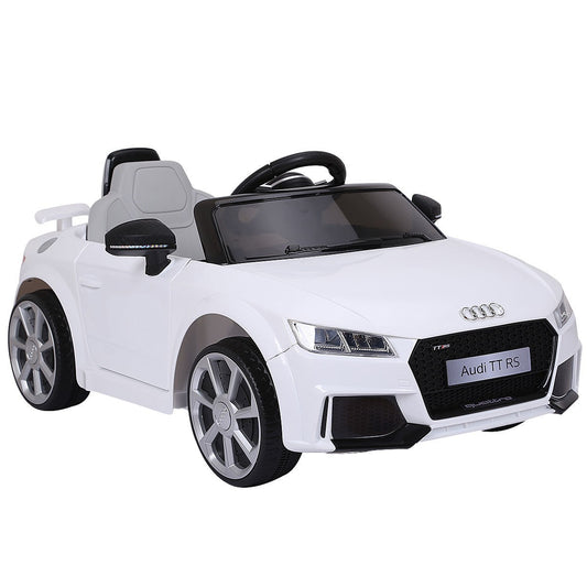Costway White 12V Audi TT RS Electric Kids Ride On Car Licensed Remote Control MP3