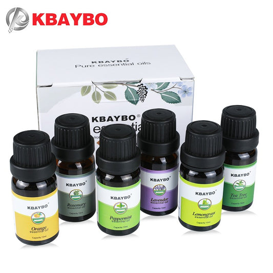 Essential Oils Aromatherapy Oil for Aroma Diffuser Humidifier 6 Kinds Fragrance of Lavender Tea Tree Rosemary Lemongrass Orange