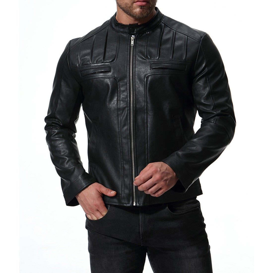 New Arrival Mens Motorcycle Leather Jacket