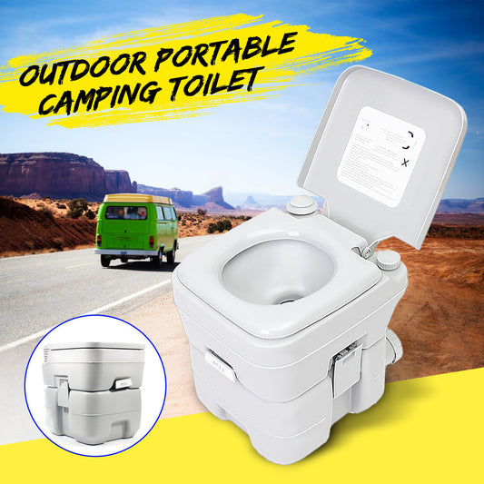 20L Outdoor/Indoor 5 Gallon Portable Toilet Flush Travel Camping Commode Potty