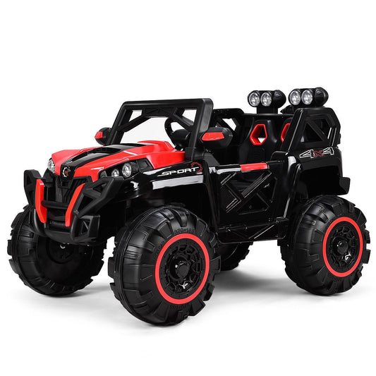 Goplus 12V Kids Ride On Racing Off Road Truck Car Remote Control w/LED Light MP3 Red