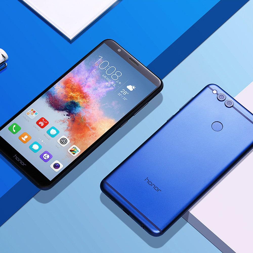 Huawei Honor 7X Face ID Mobile Phone Bezel-less 5.93 inch 2160*1080P 4GB 64GB Octa Core Dual Rear Cameras 3340mAh Fingerprint Android 8.0